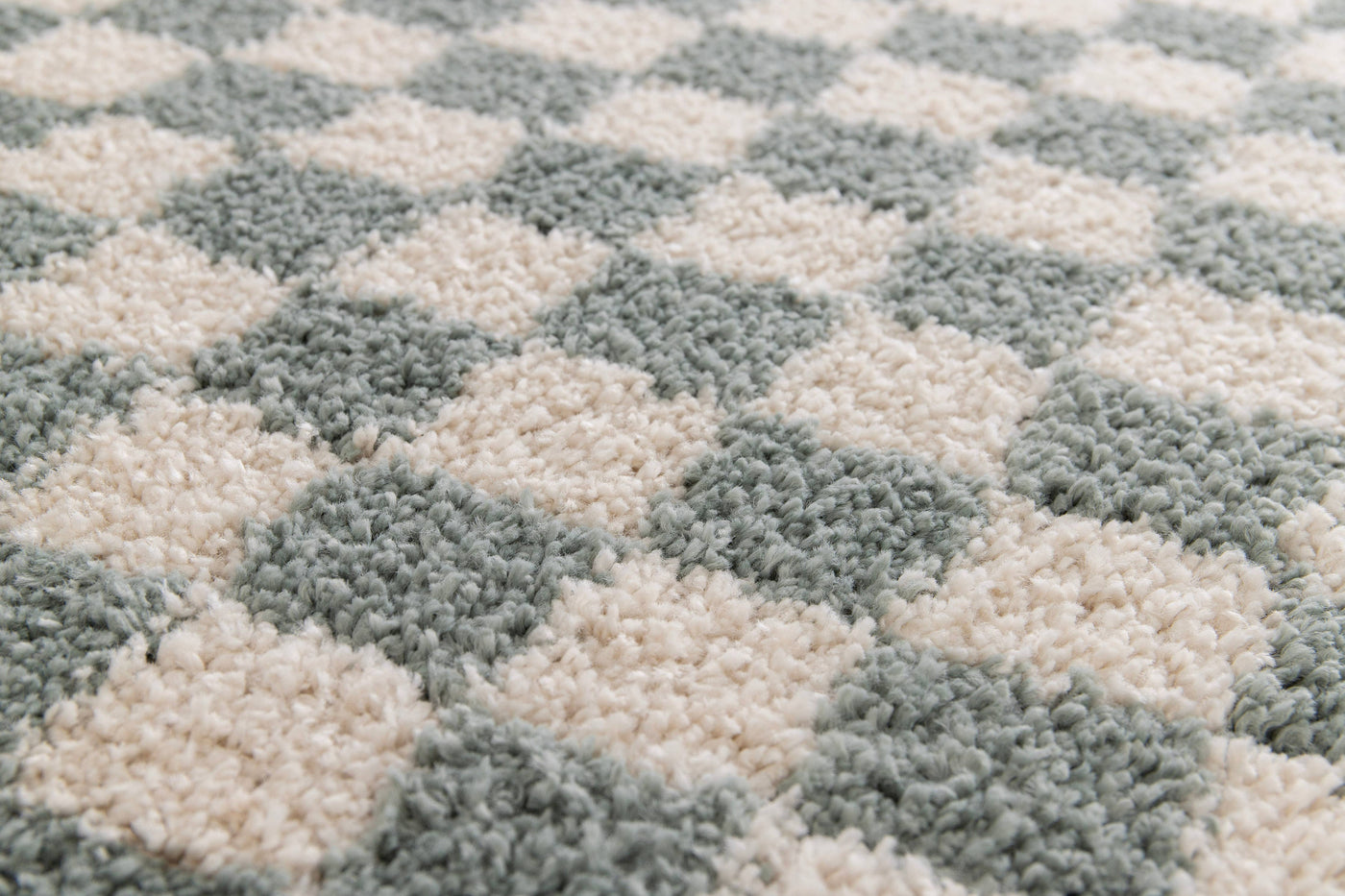 Alfombra de cuadros de pelo largo suave y voluminoso CHECKERS