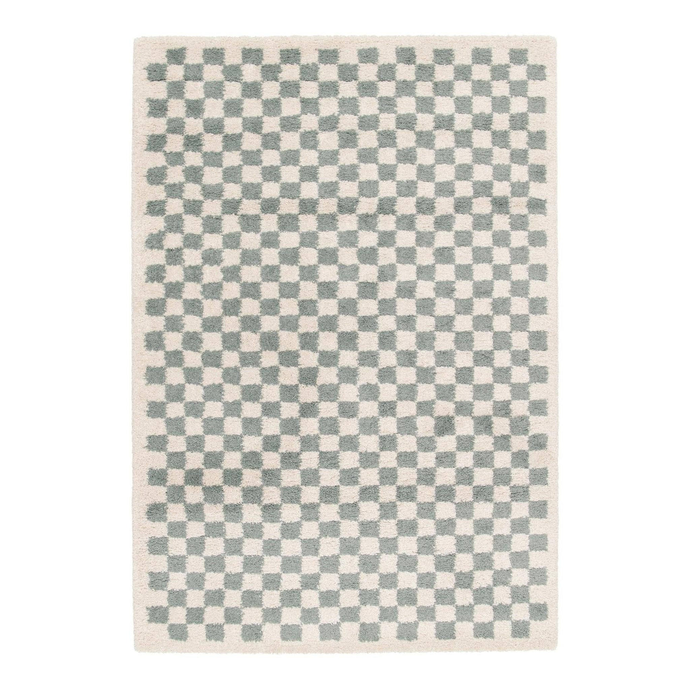 Alfombra de cuadros de pelo largo suave y voluminoso CHECKERS