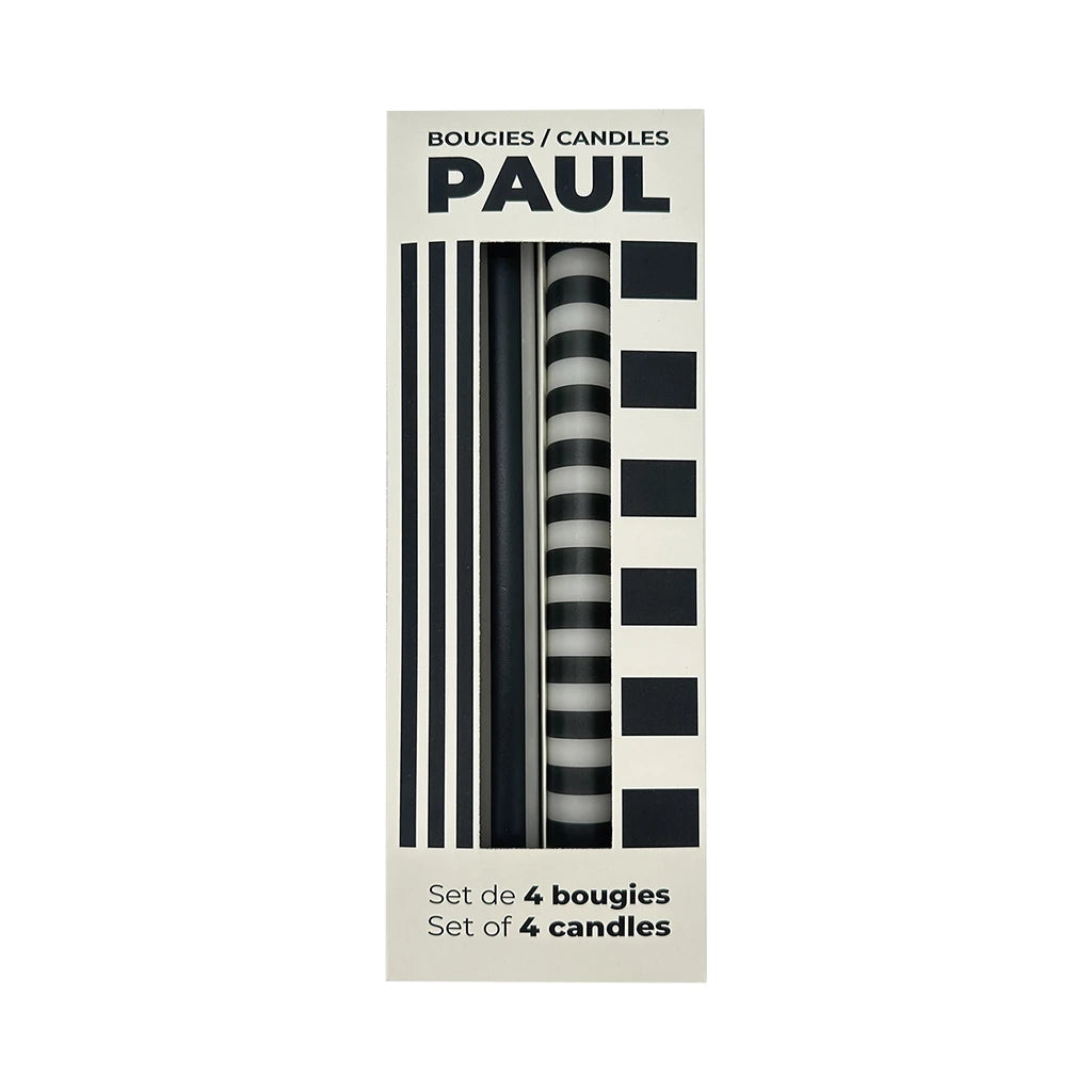Set de 4 Velas Largas Paul Negro