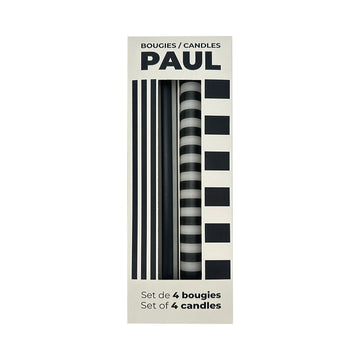 Set de 4 Velas Largas Paul Negro