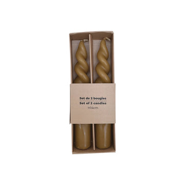 Set de 2 Velas Cortas Torsadées Kaki