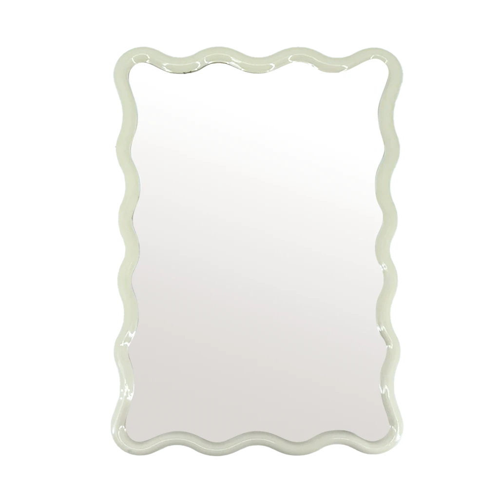 Espejo Ondulado Rectangular GM Marfil
