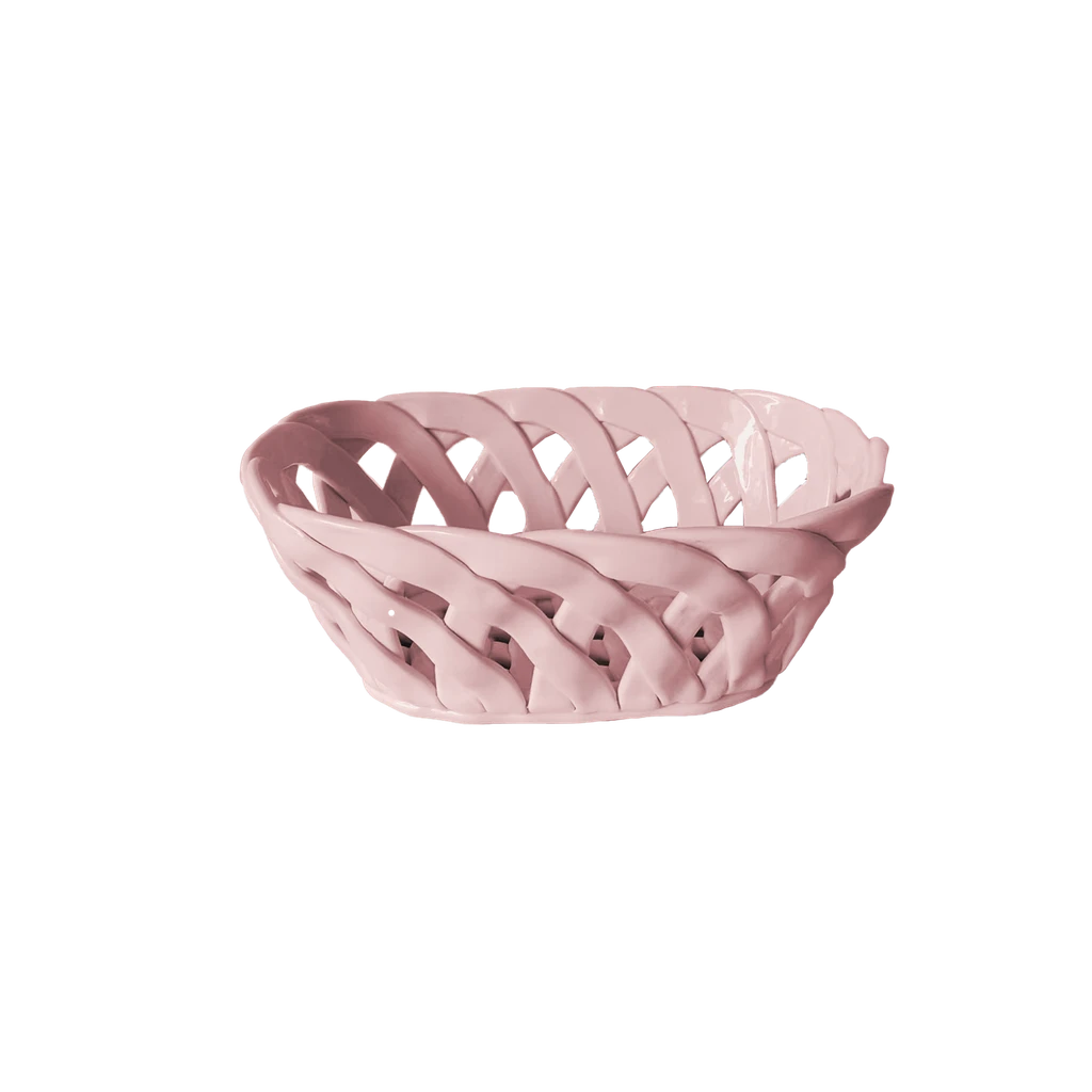 Cesto Cerámica Rectangular PM Rosa