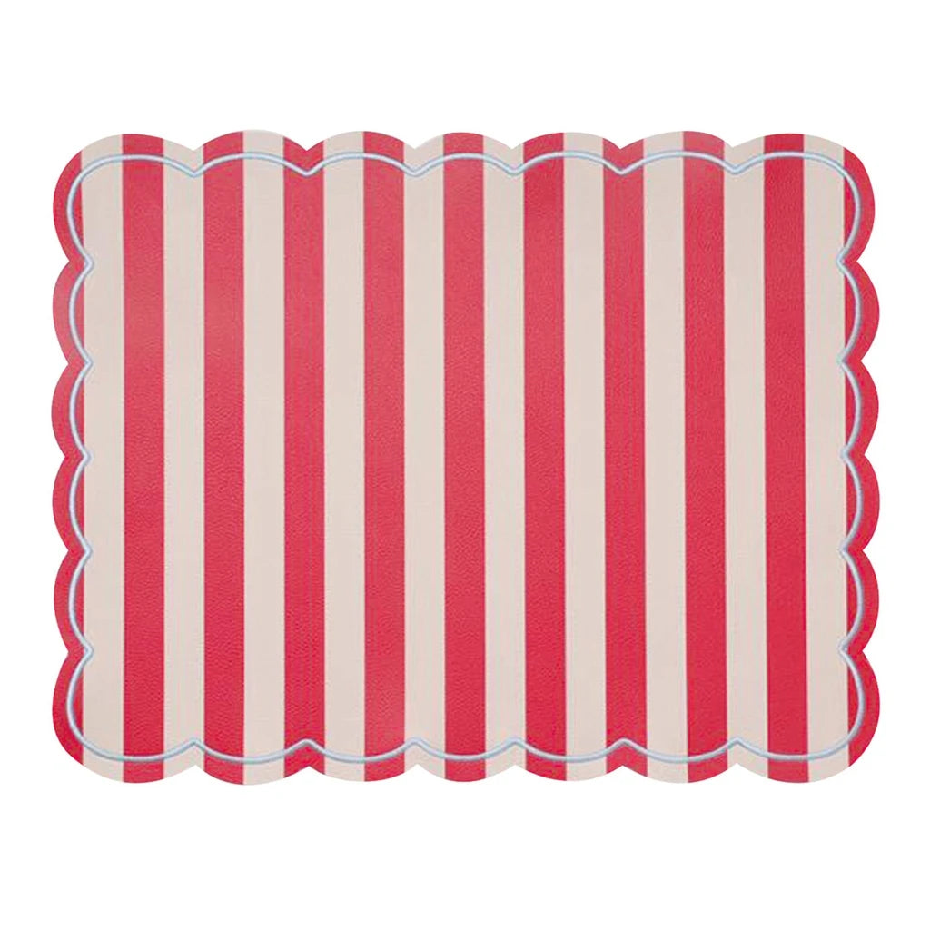 Set de Mesa Rectangular Roméo Rayas Rojo