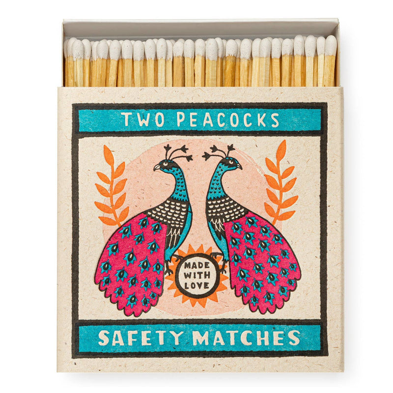 Two Peacocks | Cuadrado - Cerillas de seguridad