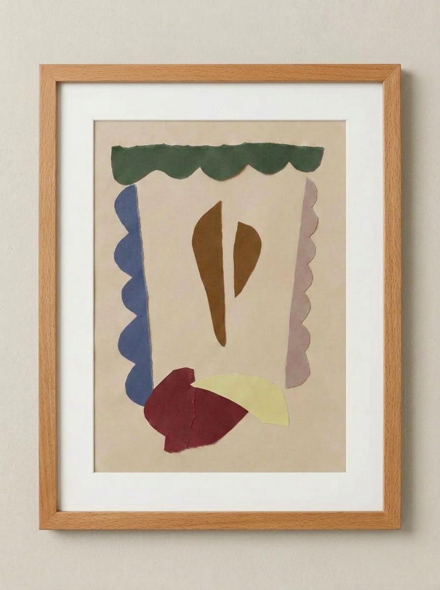 Conversation — Solange Pinault — Technique mixte et collage sur papier, 80×100 cm