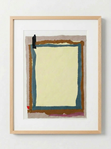 Le secret — Solange Pinault — Technique mixte et collage sur papier, 80×100 cm
