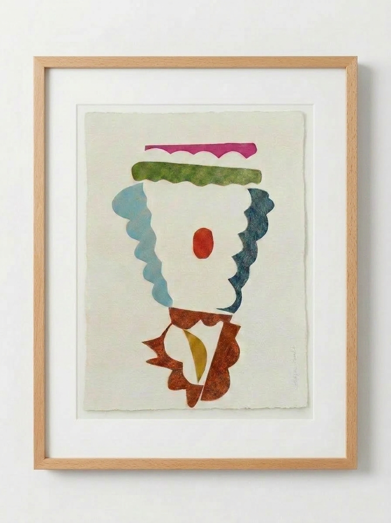 Madame — Solange Pinault — Technique mixte et collage sur papier, 100×80 cm