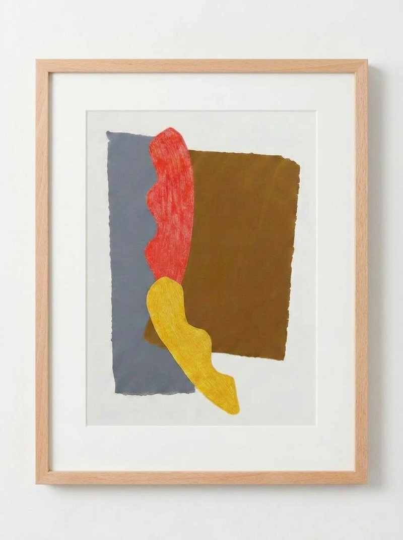 Embrasser — Solange Pinault — Technique mixte et collage sur papier, 100×80 cm