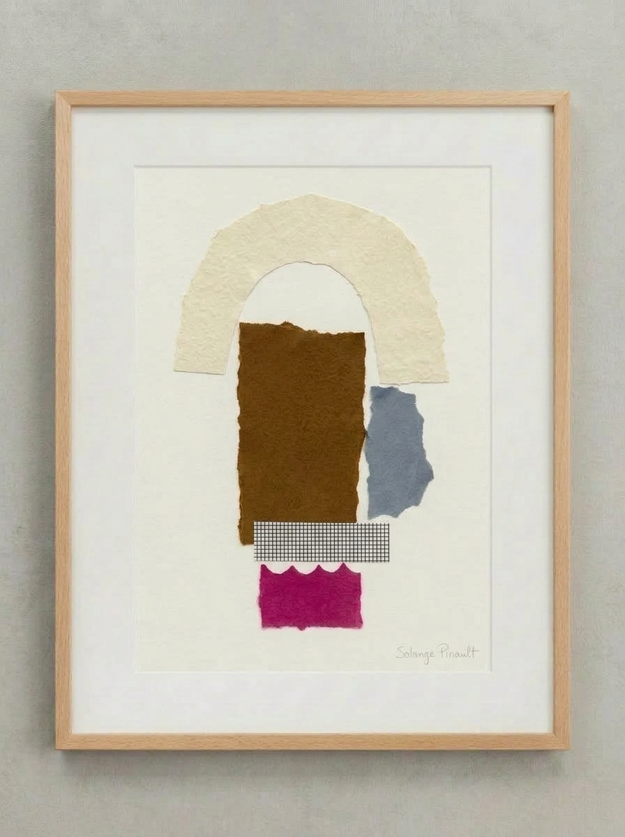 L'arche — Solange Pinault — Technique mixte et collage sur papier, 100×80 cm