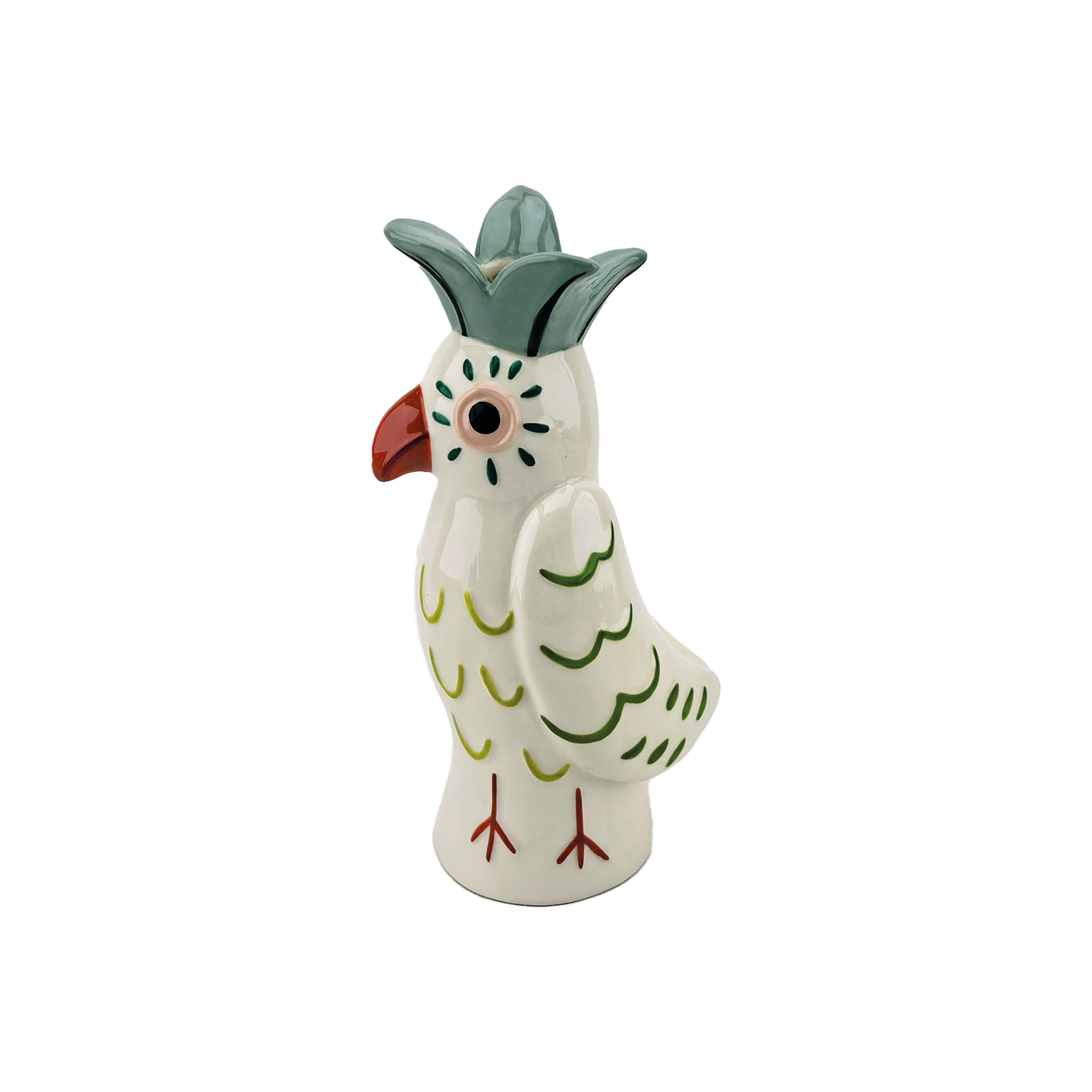 jarrón naíf pájaro verde L11,5 P8 H21,5 cm en Tilda Deco