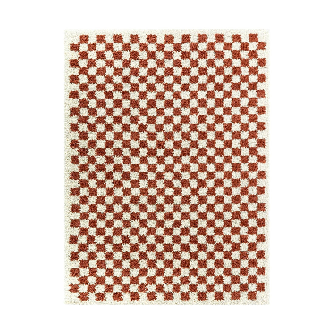 Alfombra de pelo alto suave y cómoda con diseño de cuadros CHECKERS
