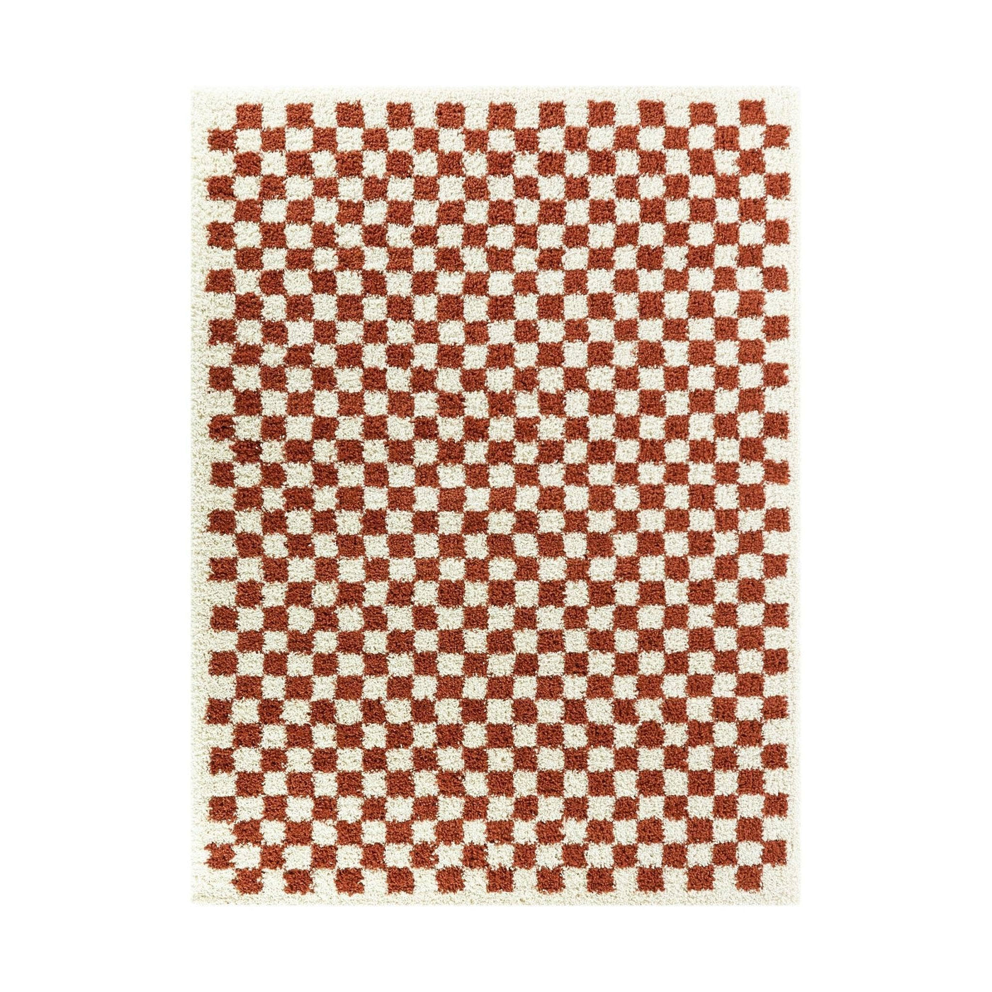Alfombra de pelo alto suave y cómoda con diseño de cuadros CHECKERS