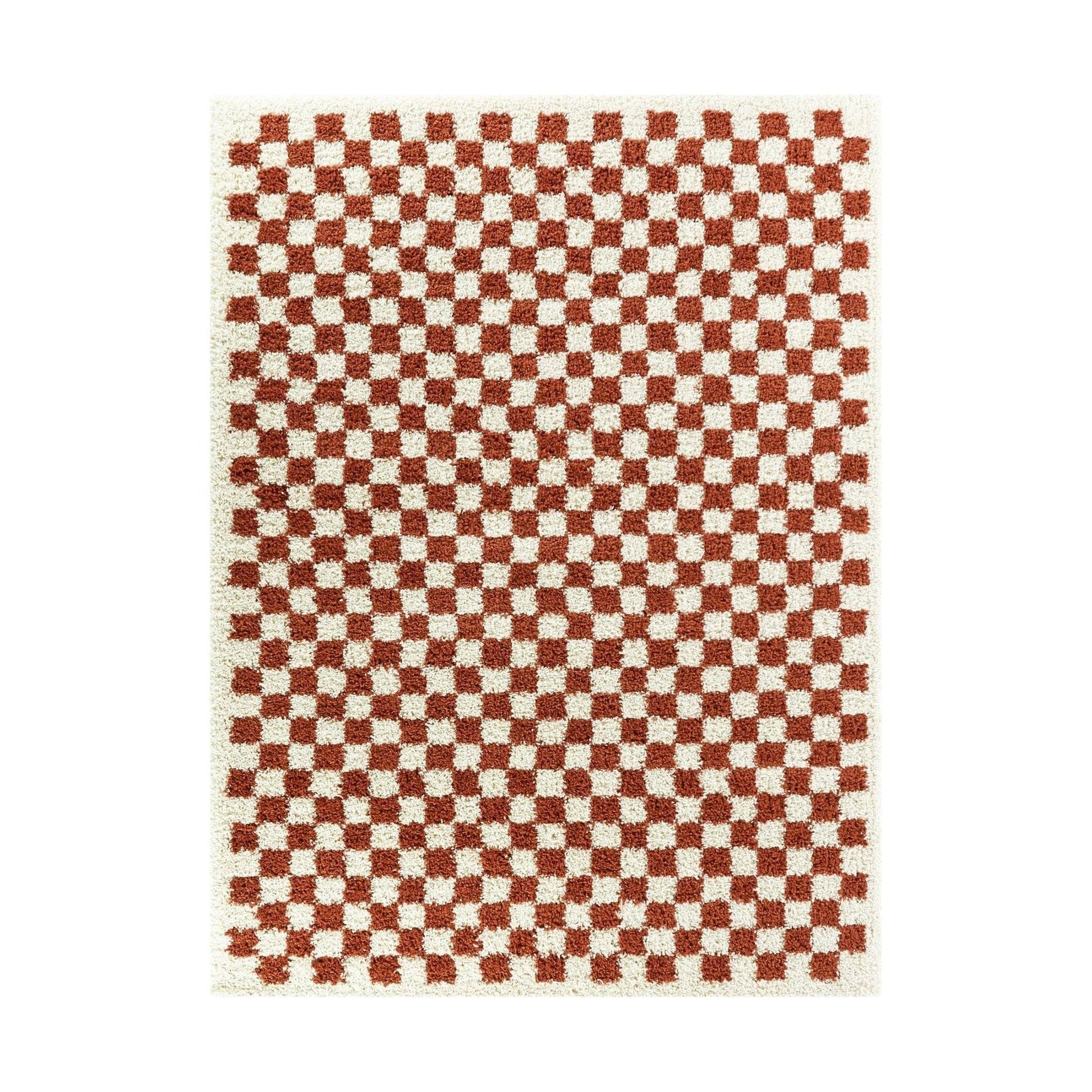 Alfombra de pelo alto suave y cómoda con diseño de cuadros CHECKERS en Tilda Deco