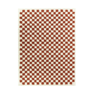 Alfombra de pelo alto suave y cómoda con diseño de cuadros CHECKERS en Tilda Deco