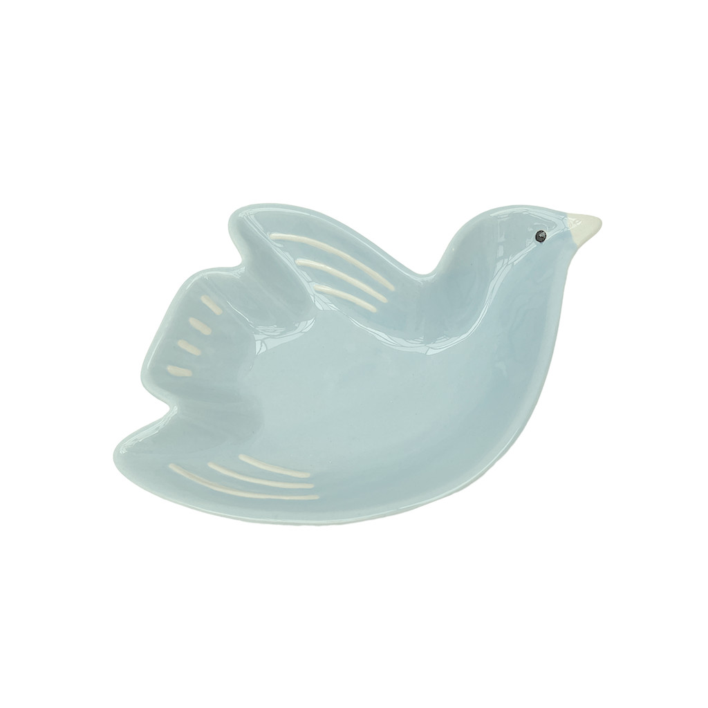 Plato pío pío pájaro azul escarchado mm L21,5 P14,9 H4cm