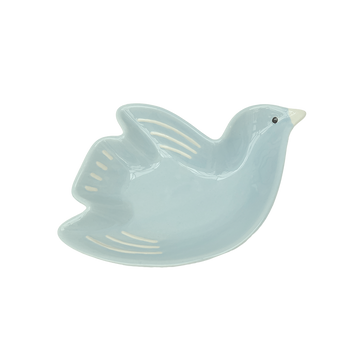 Plato pío pío pájaro azul escarchado mm L21,5 P14,9 H4cm en Tilda Deco