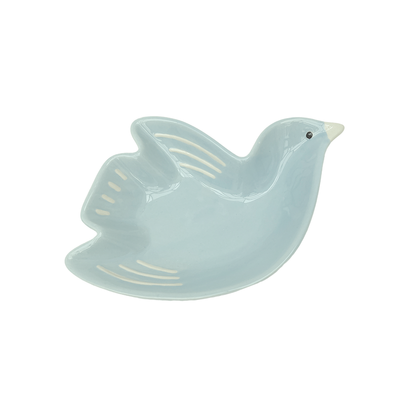 Plato pío pío pájaro azul escarchado mm L21,5 P14,9 H4cm