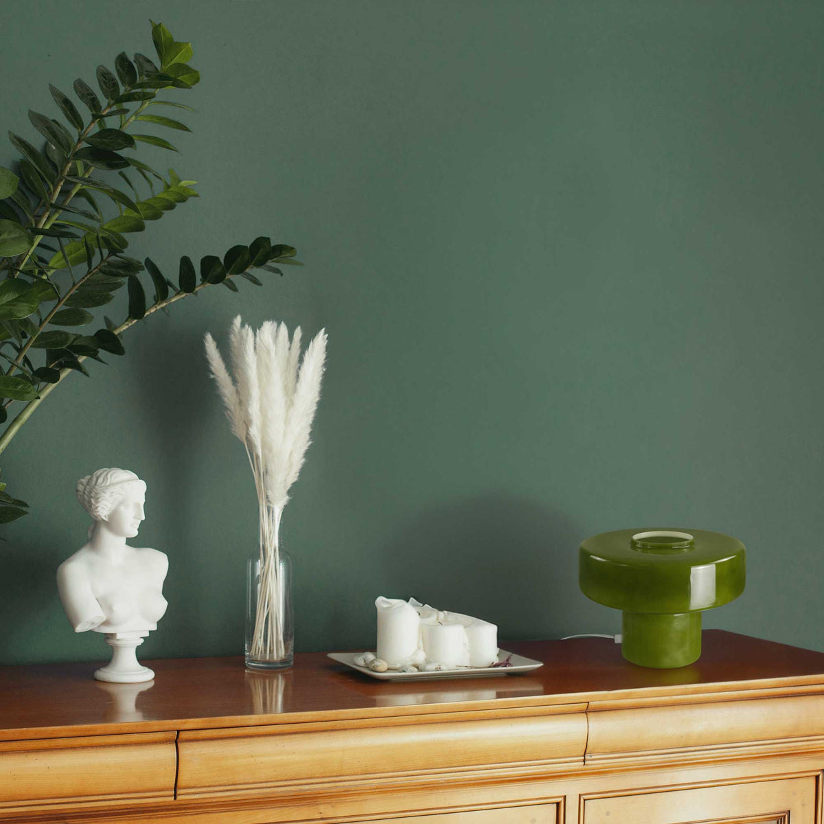 Lámpara de mesa de vidrio coloreado estilo retro Foza: Verde Kaki en Tilda Deco - imagen 8