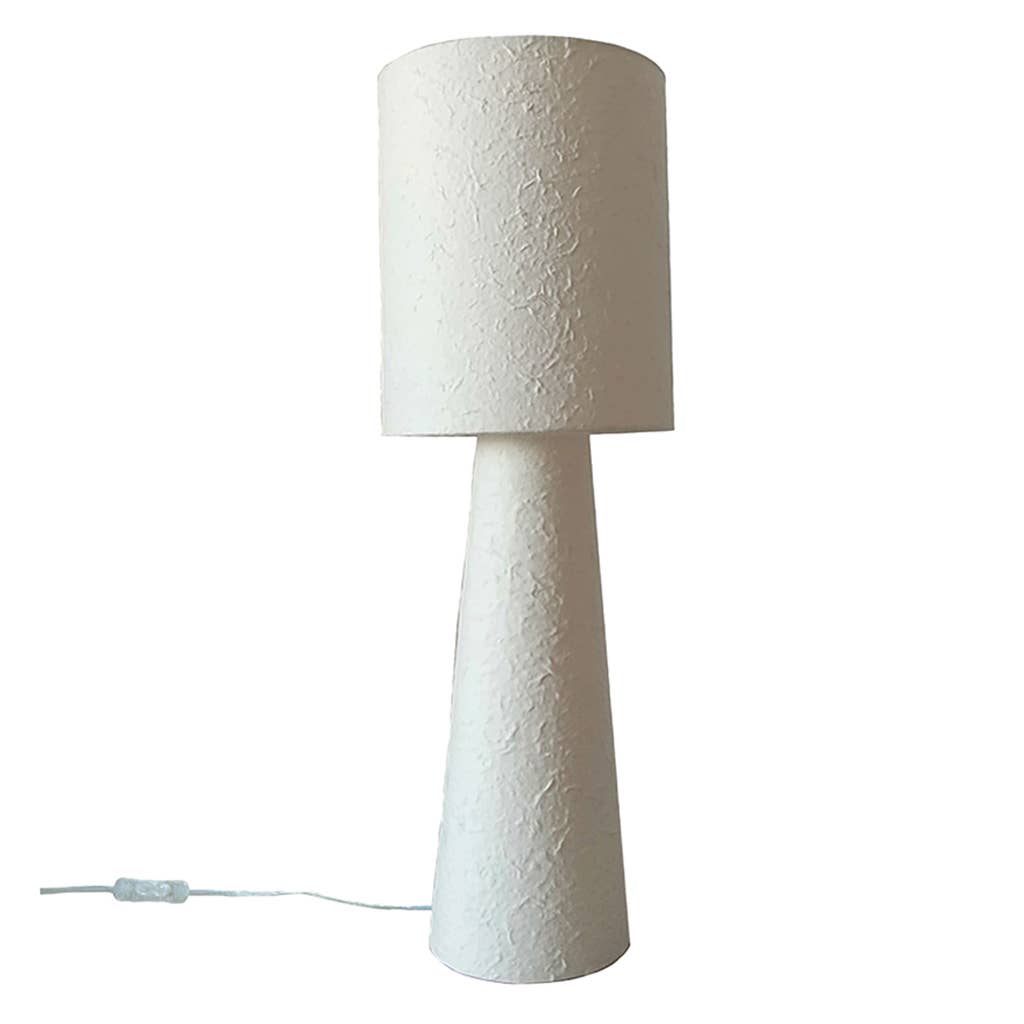 Lámpara Saturno de papel maché grande blanca, Ø21 cm H62 cm