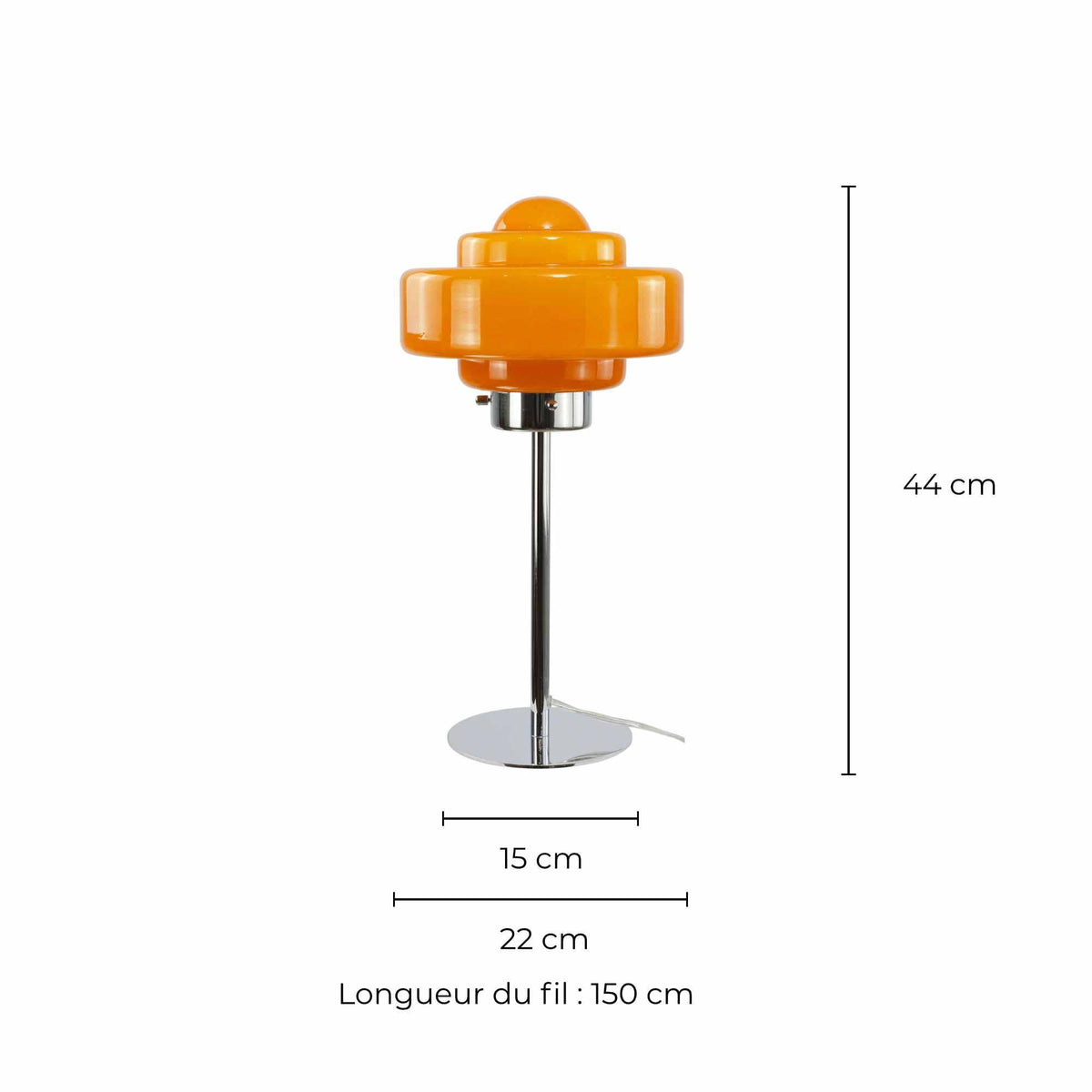 Lámpara de mesa de vidrio coloreado y metal cromado Zéni en Tilda Deco - imagen 12