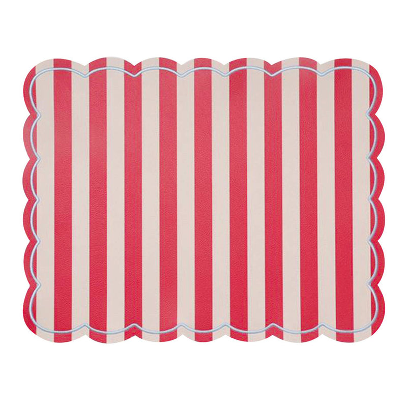 Mantel rectangular Roméo raya roja 35x48cm