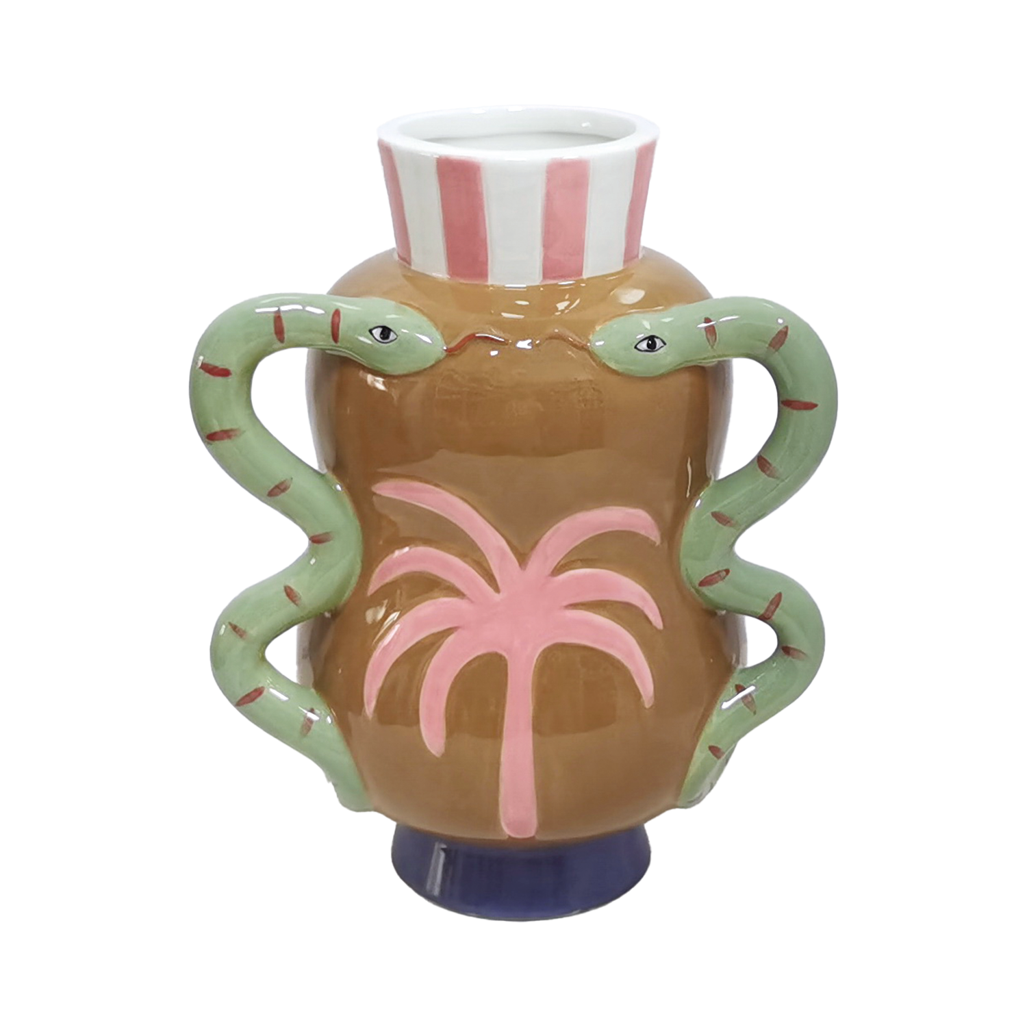 Jarrón palmera serpiente marrón L17,3 P12,5 H22cm en Tilda Deco