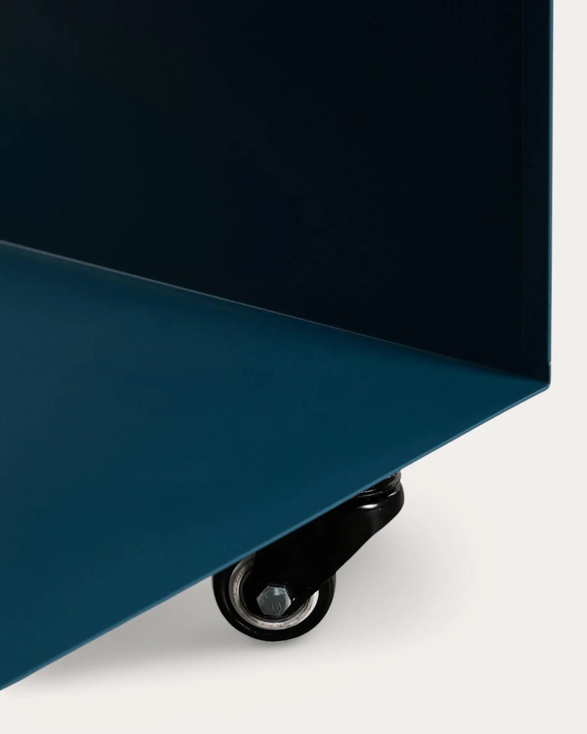 Mesa Auxiliar con Ruedas y Almacenaje de Metal 40x40 (Azul Oceanic)