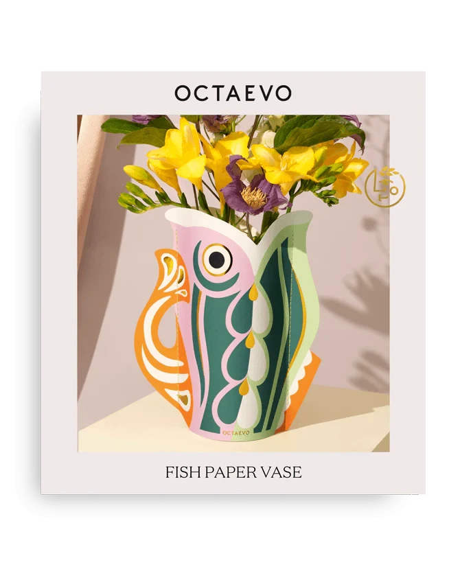Mini Paper Vase Fish Orange
