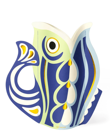 Paper Vase Fish Blue
