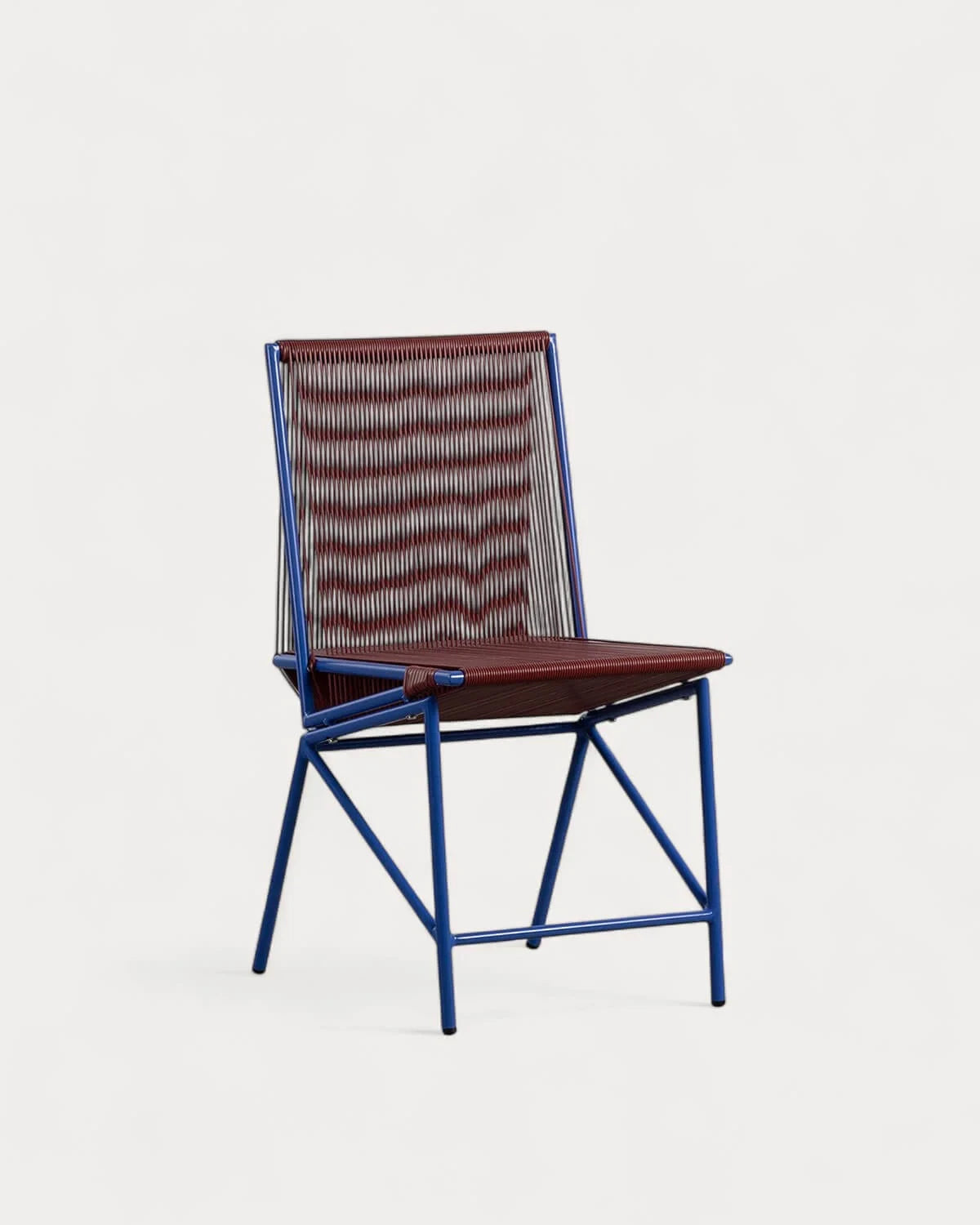 Silla de Comedor Ratán Sintético y Metal (Rojo Tinto)