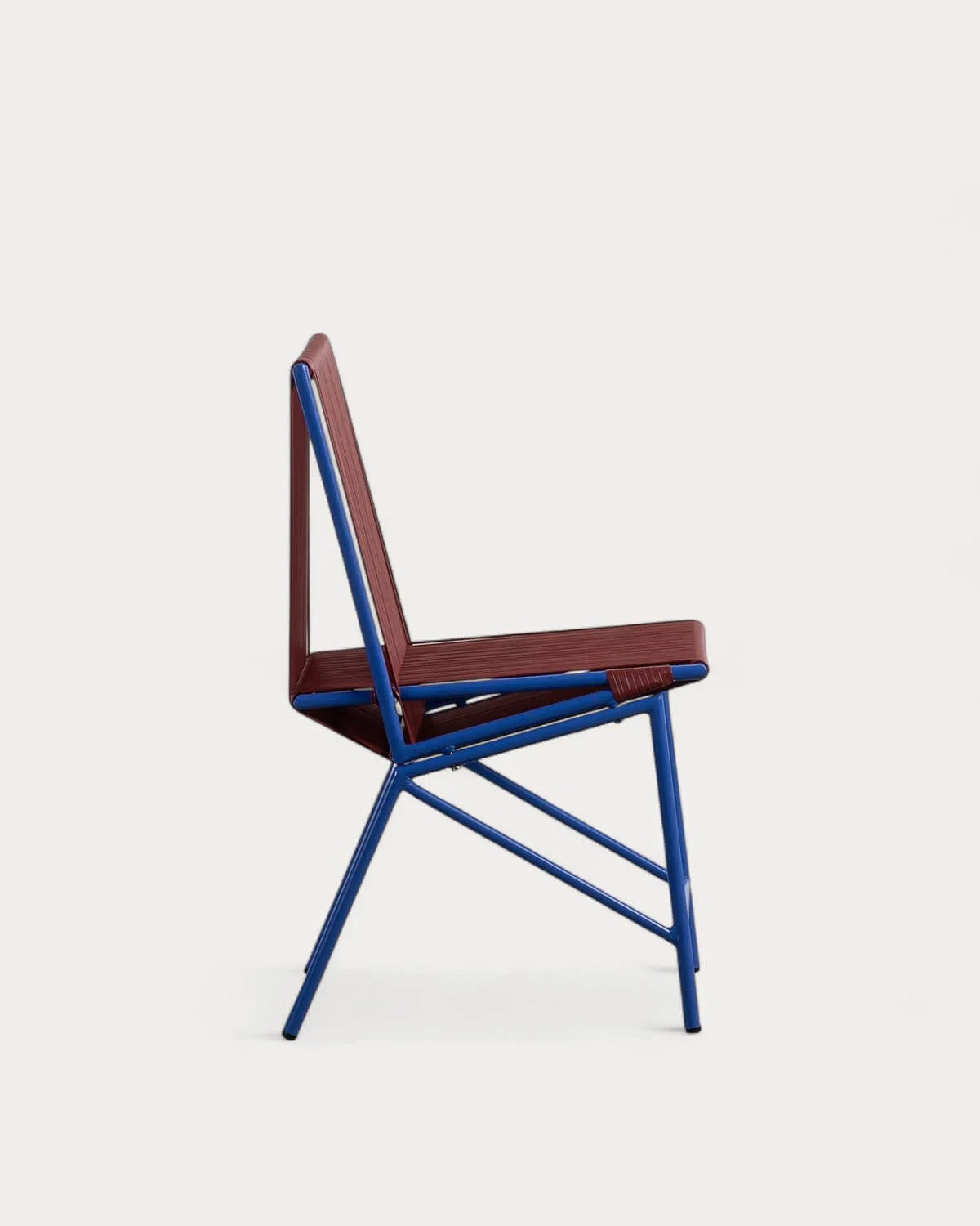 Silla de Comedor Ratán Sintético y Metal (Rojo Tinto)