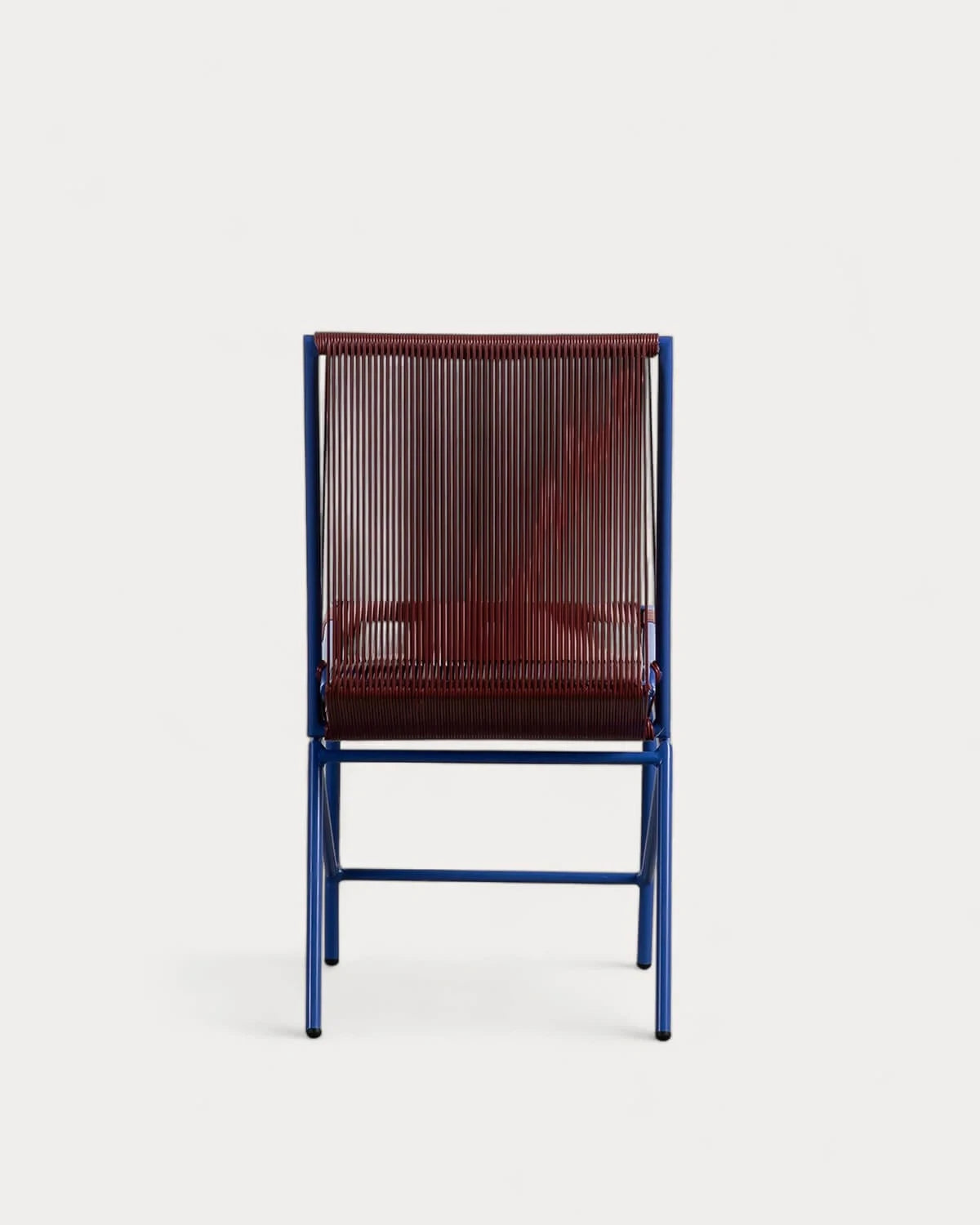 Silla de Comedor Ratán Sintético y Metal (Rojo Tinto)