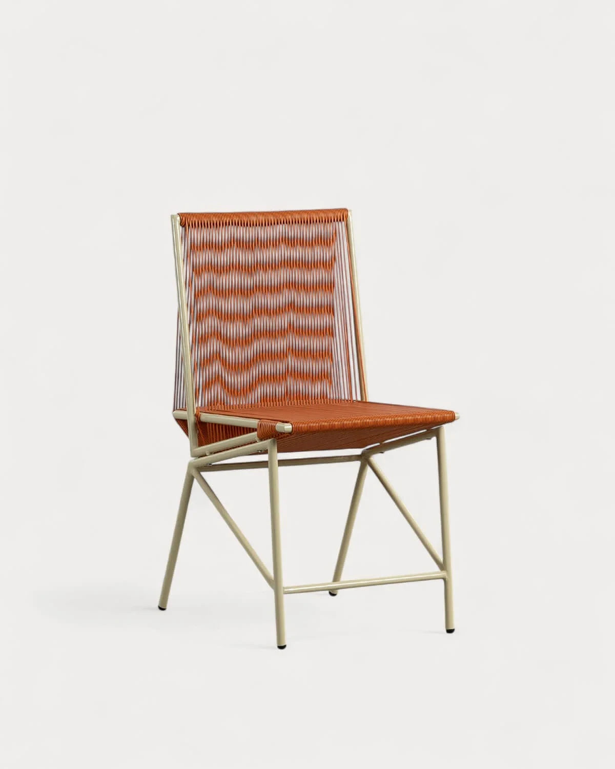Pack 4 Sillas de Comedor Ratán Sintético y Metal (Naranja Terra)