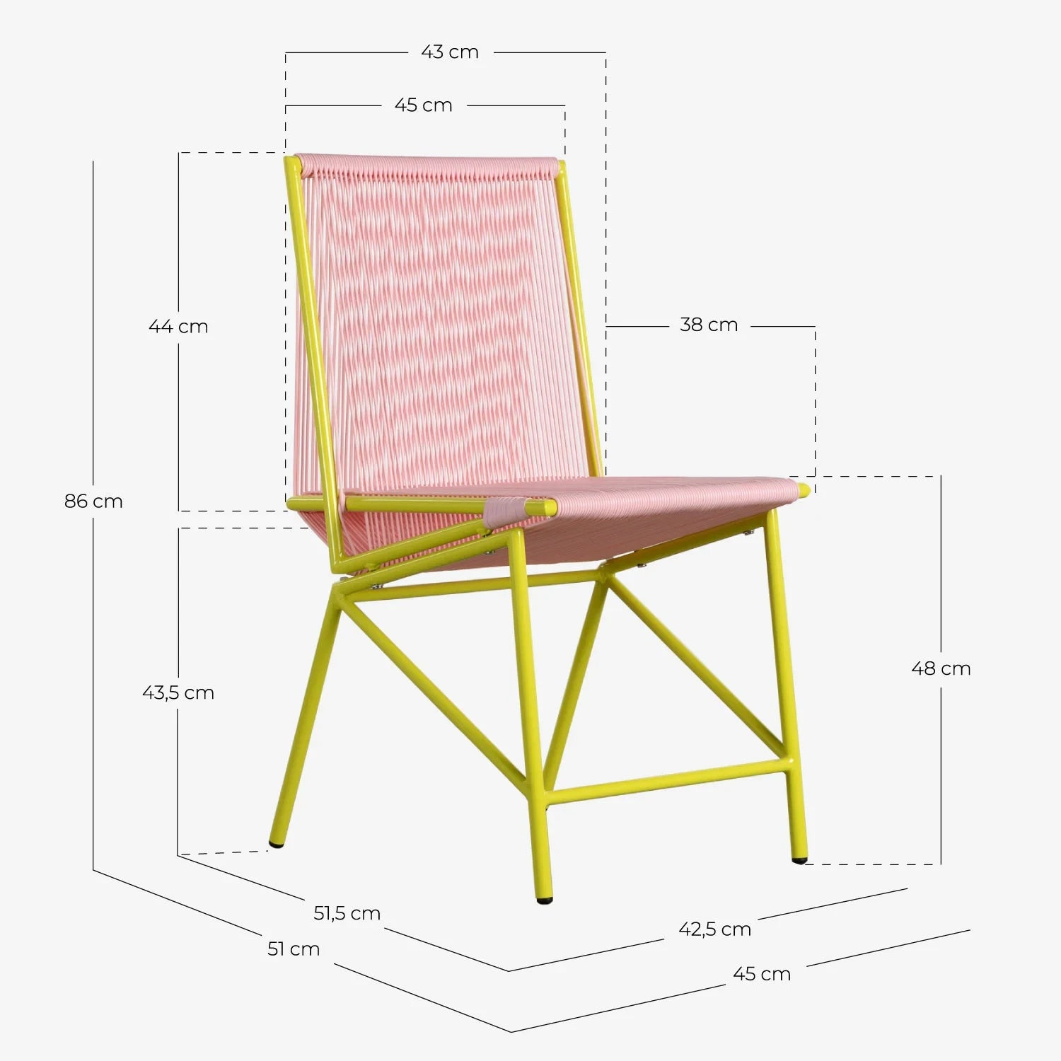 Pack 4 Sillas de Comedor Ratán Sintético y Metal (Naranja Terra)