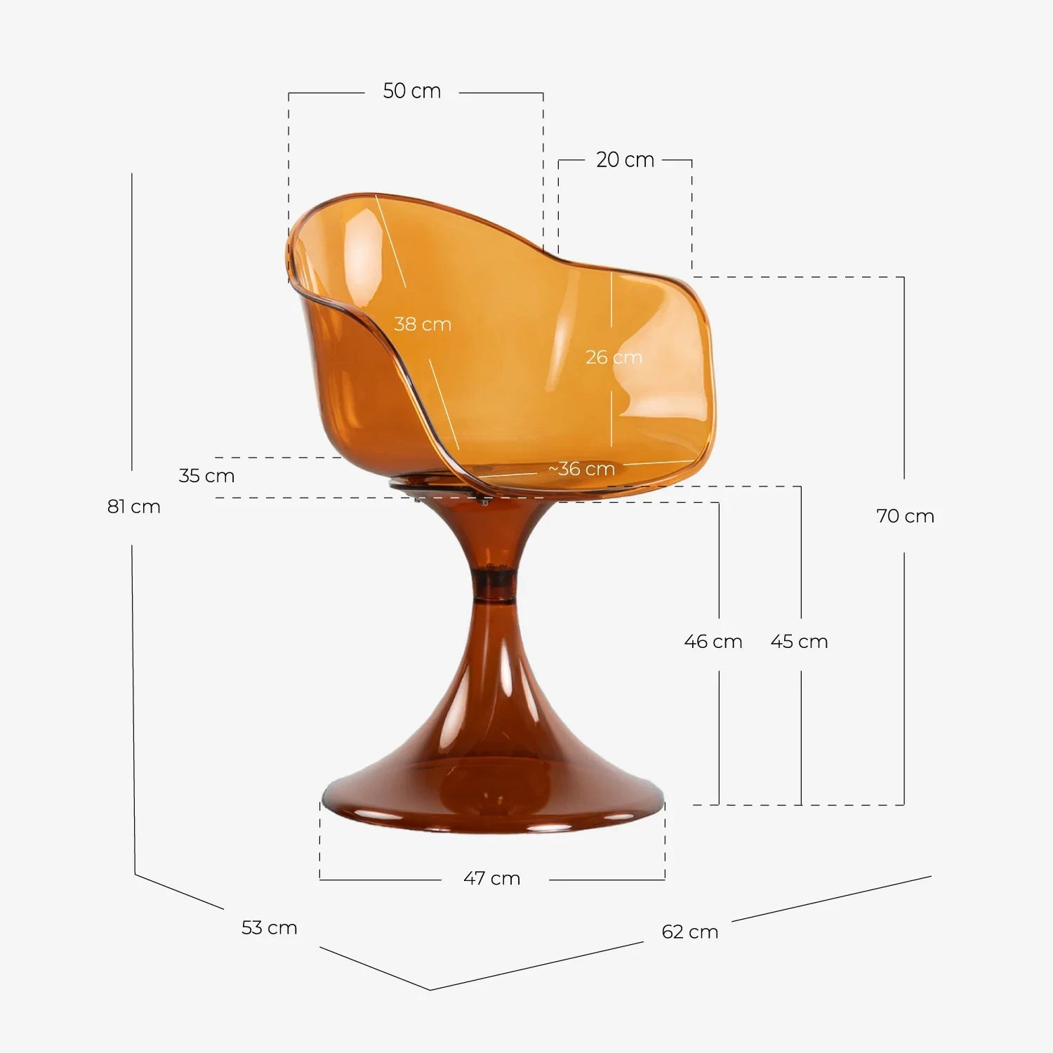 Silla de Comedor Policarbonato (Ámbar)
