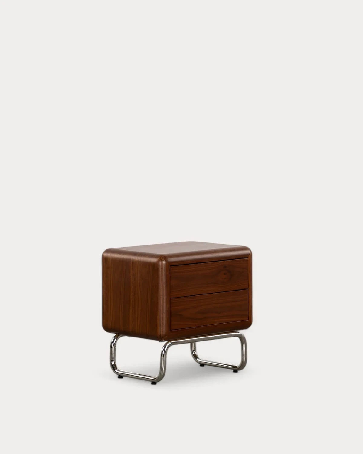 Mesita de Noche Madera y Metal 55x40 (Madera Oscura)