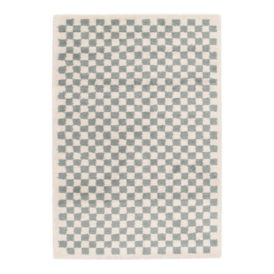 Alfombra de cuadros de pelo largo suave y voluminoso CHECKERS