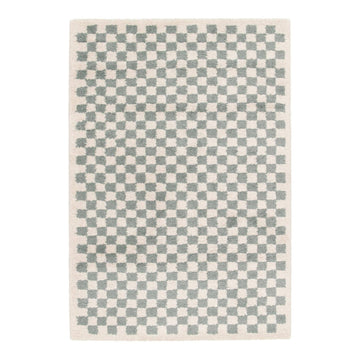 Alfombra de cuadros de pelo largo suave y voluminoso CHECKERS en Tilda Deco