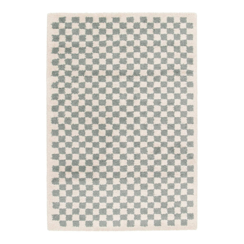 Alfombra de cuadros de pelo largo suave y voluminoso CHECKERS