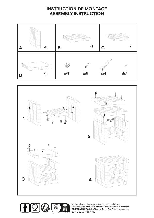 Mesita de noche Molitor kaki Ø40 H40 cm
