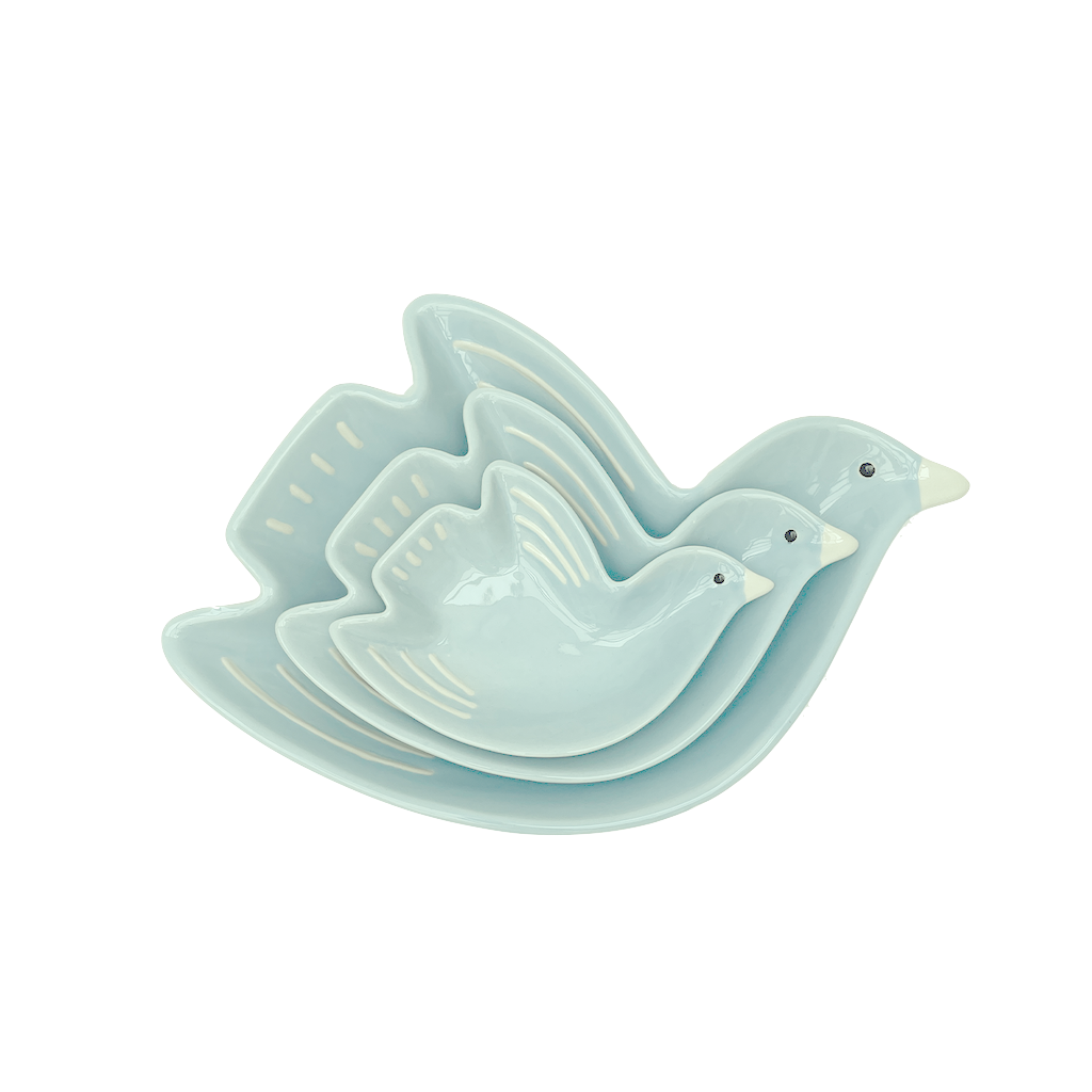Plato pío pío pájaro azul escarchado mm L21,5 P14,9 H4cm