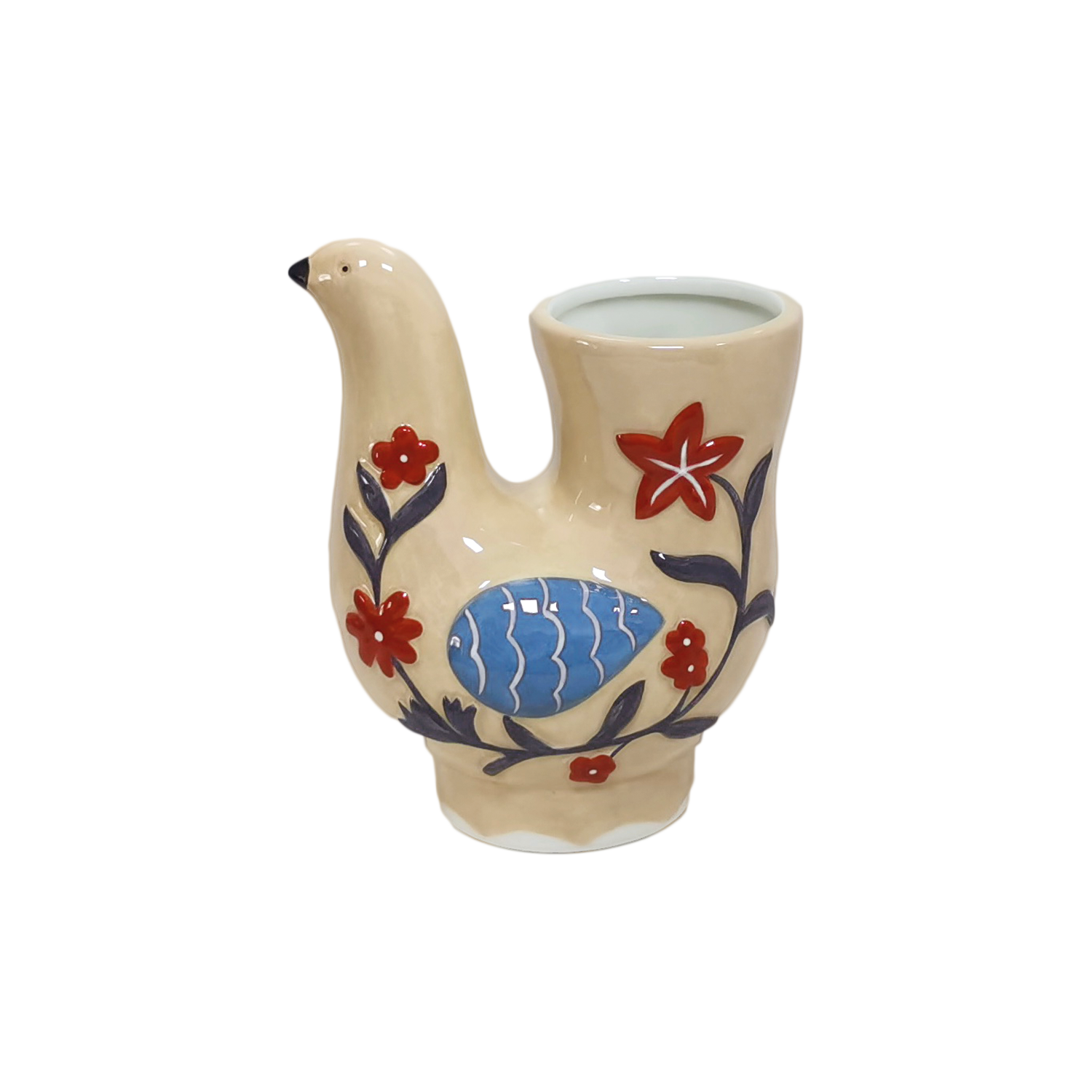 Jarrón pájaro beige L13,5 P9,2 H16cm en Tilda Deco