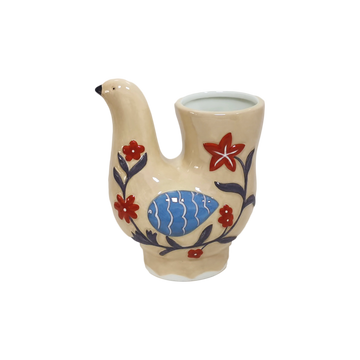 Jarrón pájaro beige L13,5 P9,2 H16cm en Tilda Deco