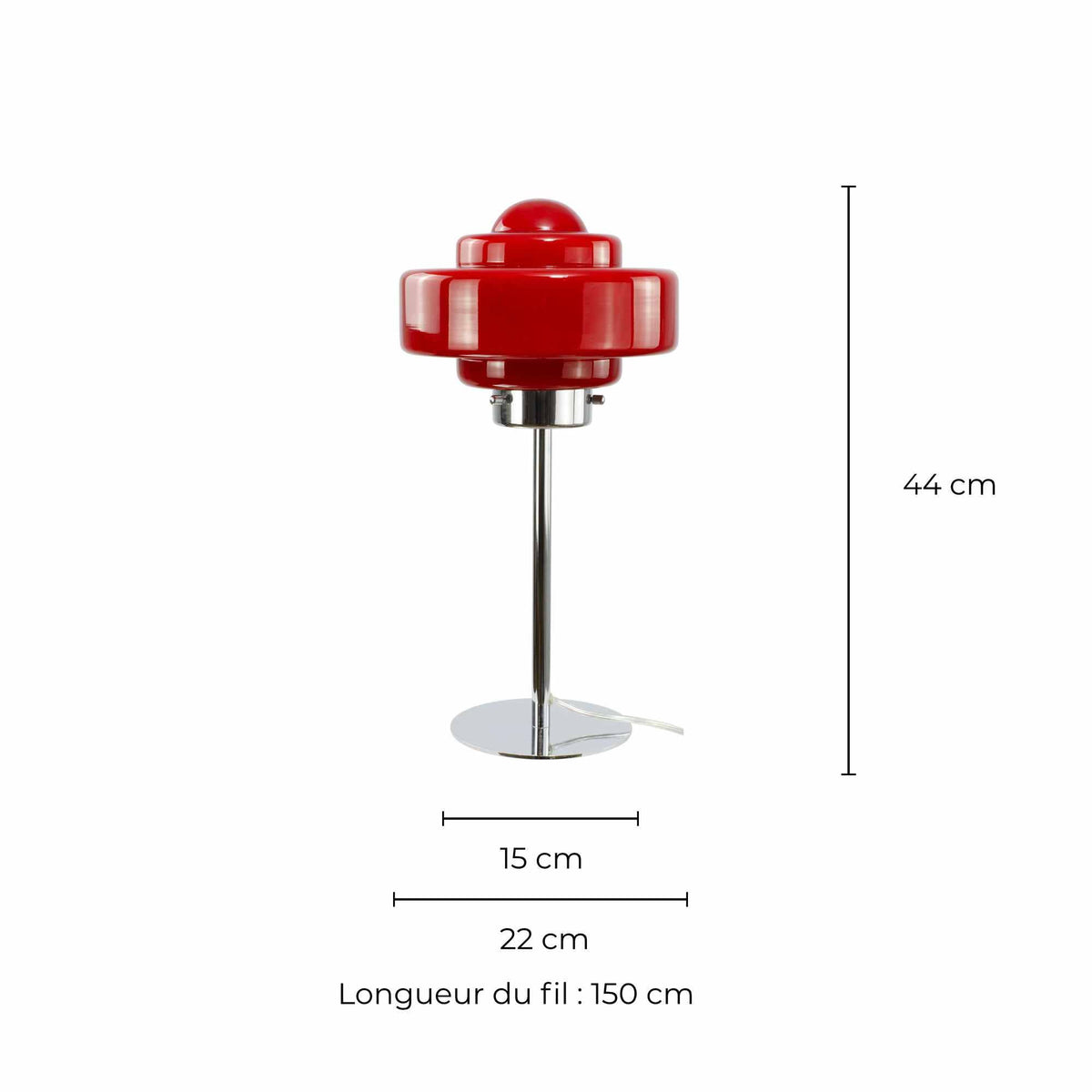 Lámpara de mesa de vidrio coloreado y metal cromado Zéni en Tilda Deco - imagen 6