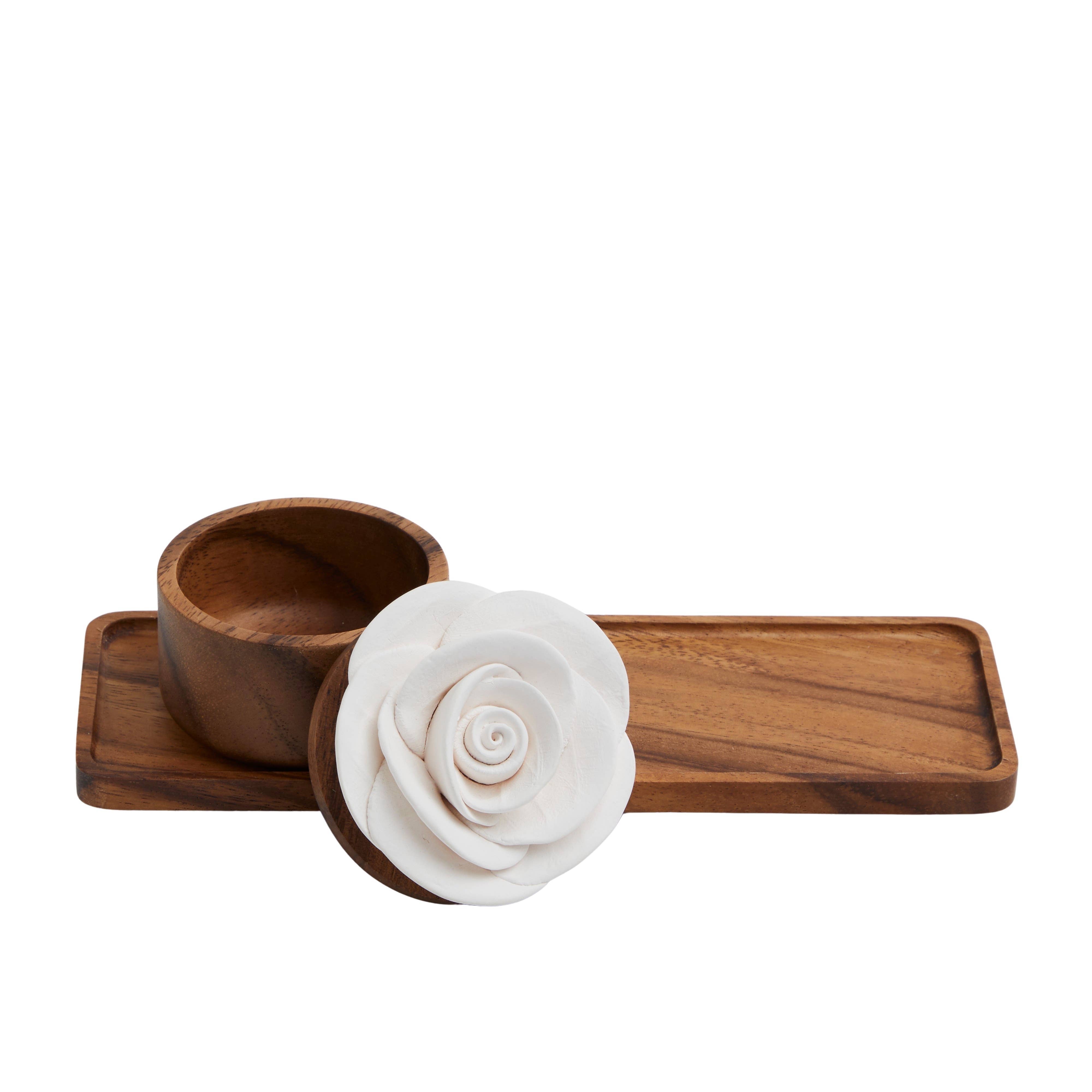 Caja de joyas difusor de perfume, juego de bandeja y caja de madera