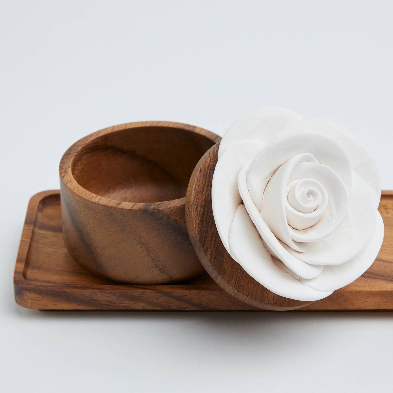 Caja de joyas difusor de perfume, juego de bandeja y caja de madera