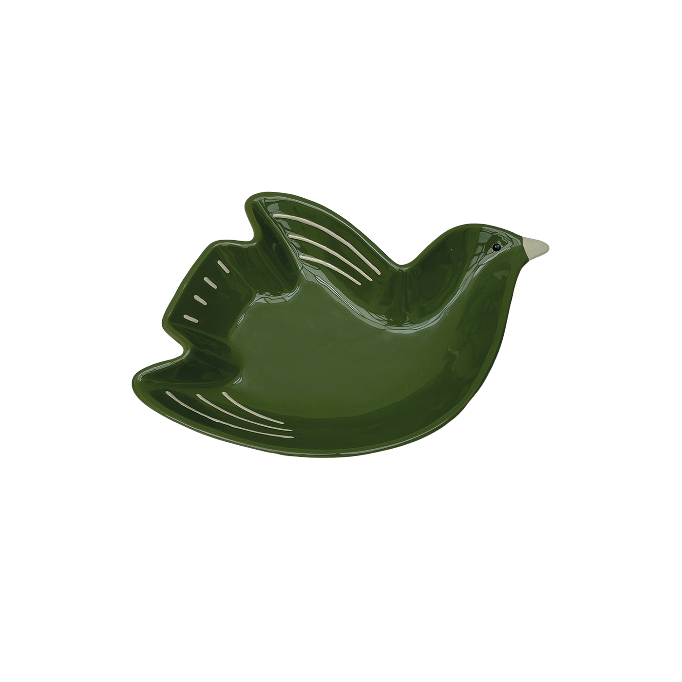 Plato pajarito verde oscuro pm L16,2 P11 H3cm