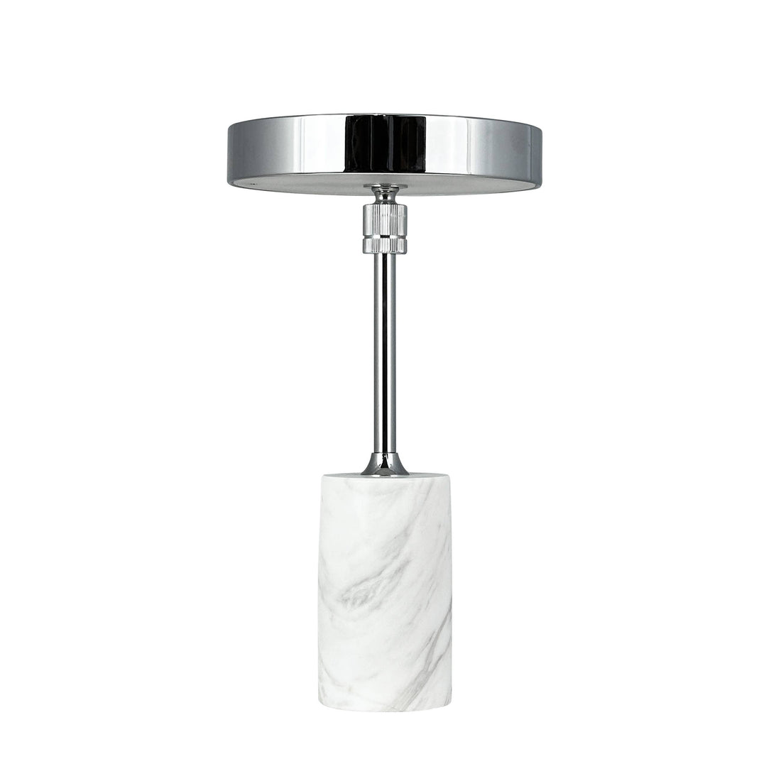 Lámpara de mesa recargable LED Starlight con base de mármol blanco y acabado cromado