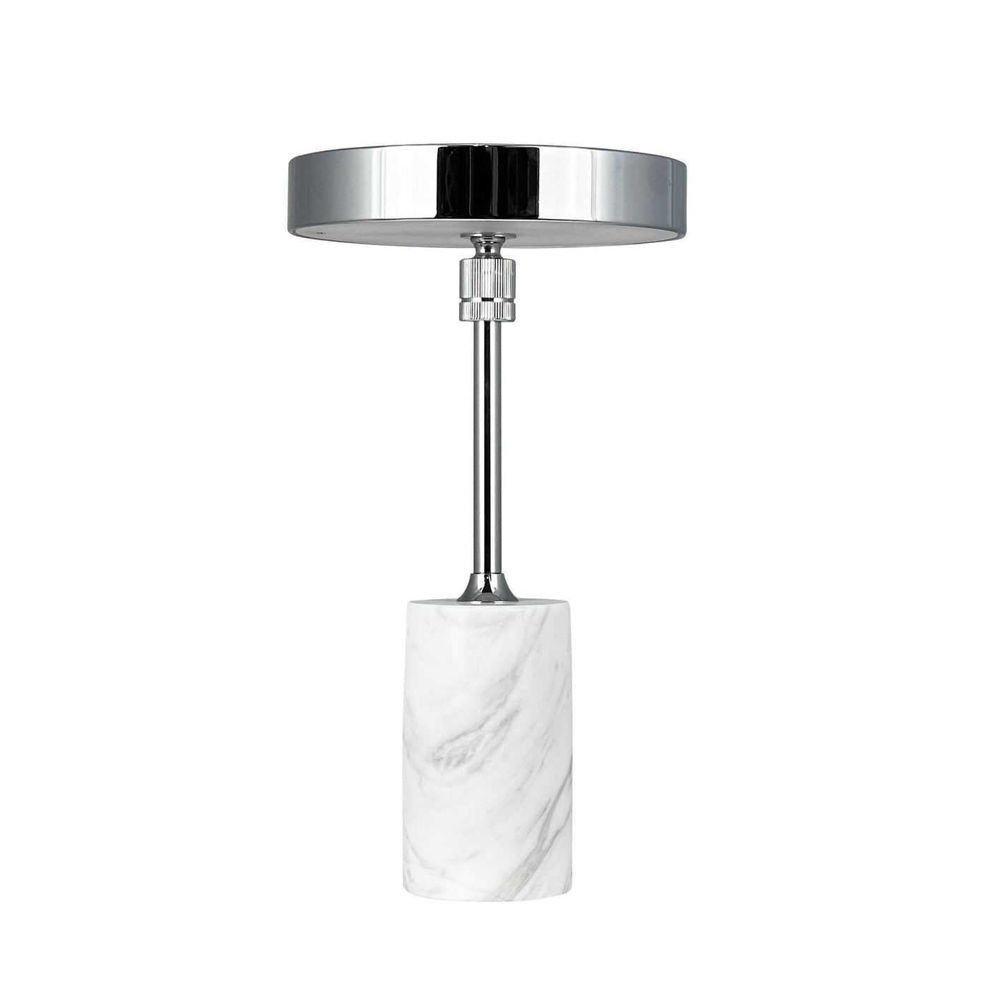 Lámpara de mesa recargable LED Starlight con base de mármol blanco y acabado cromado
